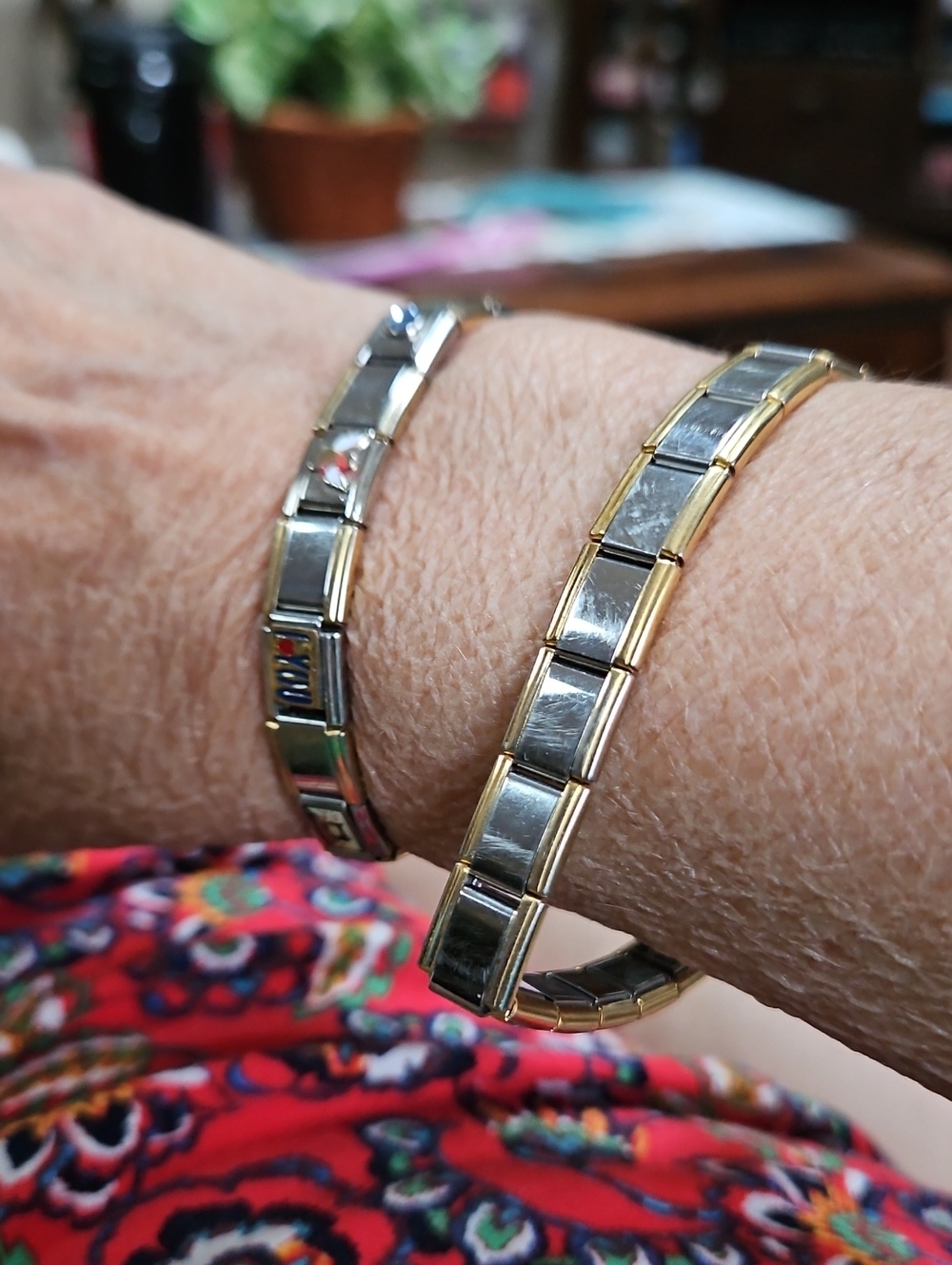 Two-Tone Stainless Steel Link Bracelet - Gold & Silver